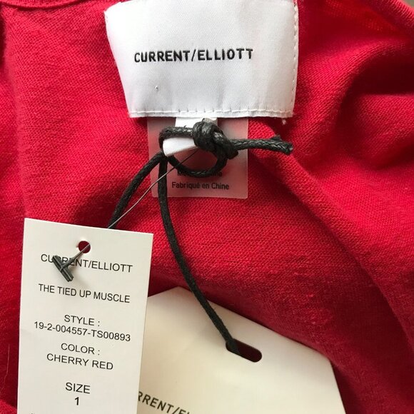 CURRENT/ELLIOTT Linen & Cotton Red Tank Top NWT Size 1=SMALL - Picture 3 of 15